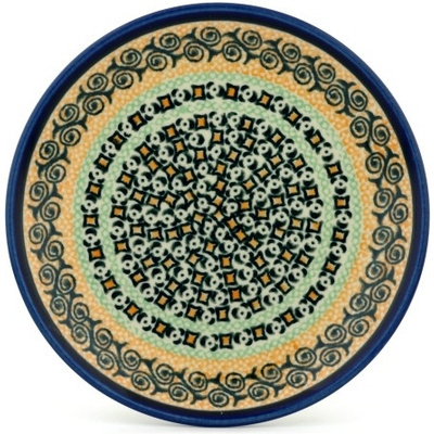 Polish Pottery Plate 7&quot; Mediterranean Swirl