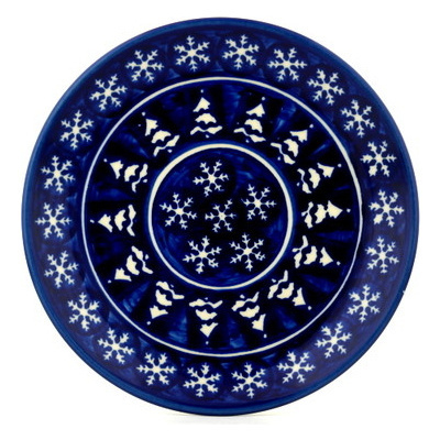 Polish Pottery Plate 7&quot; Midnight Blizzard