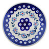 Polish Pottery Plate 7&quot; Peacock Forget-me-not