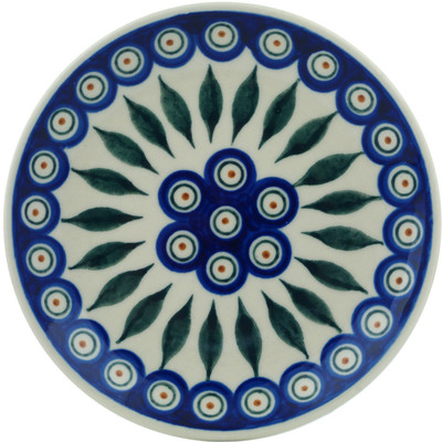 Polish Pottery Plate 7&quot; Peacock