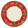 Polish Pottery Plate 7&quot; Red Garland UNIKAT
