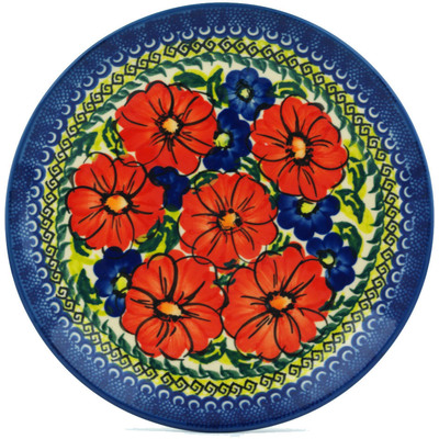 Polish Pottery Plate 7&quot; Red Star UNIKAT