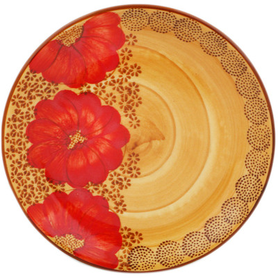 Polish Pottery Plate 7&quot; Red Sunset UNIKAT