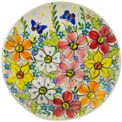Polish Pottery Plate 7&quot; Retro Garden UNIKAT