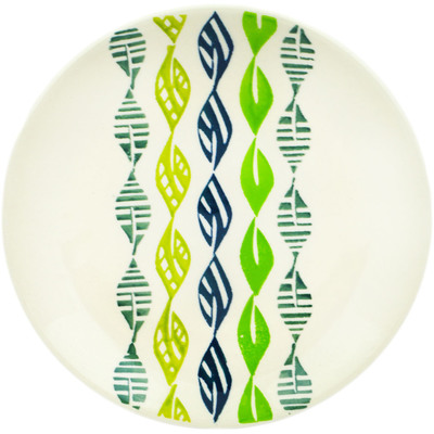 Polish Pottery Plate 7&quot; Retro Green