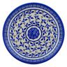 Polish Pottery Plate 7&quot; Royal Azure Rings UNIKAT