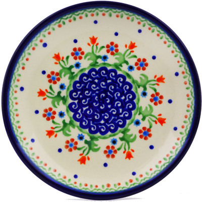 Polish Pottery Plate 7&quot; Spring Flowers