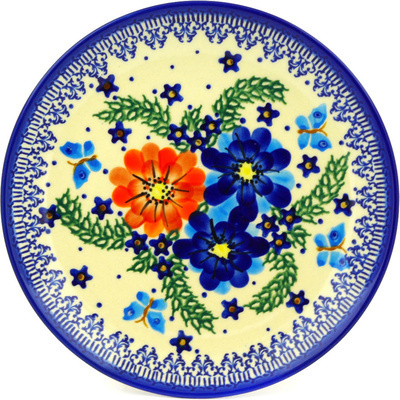 Polish Pottery Plate 7&quot; Starflower Garden UNIKAT