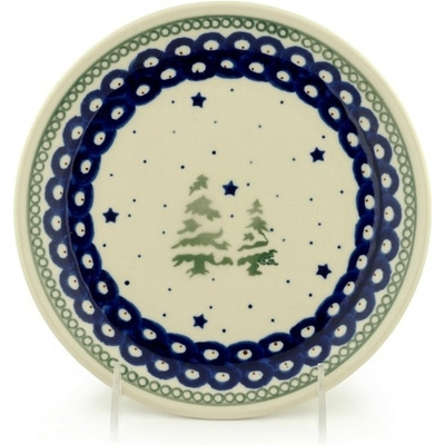 Polish Pottery Plate 7&quot; Starlit Winter Forest