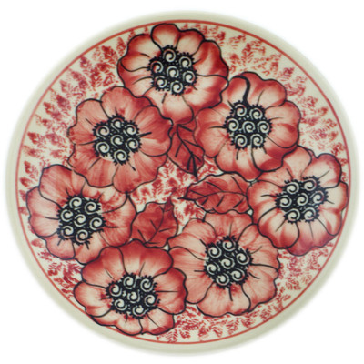 Polish Pottery Plate 7&quot; Sugar Plum Poppies UNIKAT
