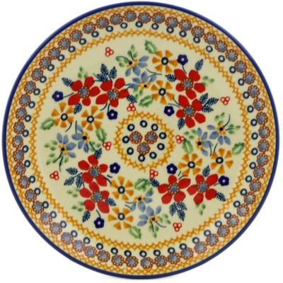 Polish Pottery Plate 7&quot; Summer Bouquet UNIKAT