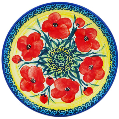 Polish Pottery Plate 7&quot; Sunday Poppies UNIKAT