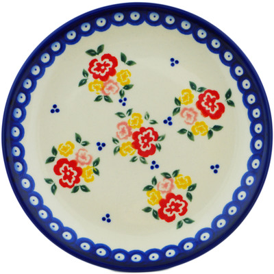 Polish Pottery Plate 7&quot; Sunny Side Blooms