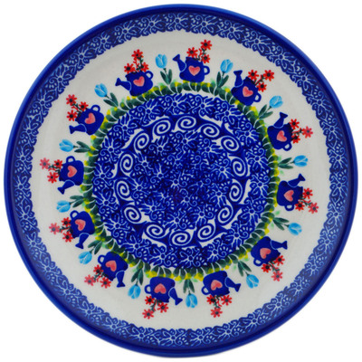 Polish Pottery Plate 7&quot; Tending To The Garden UNIKAT