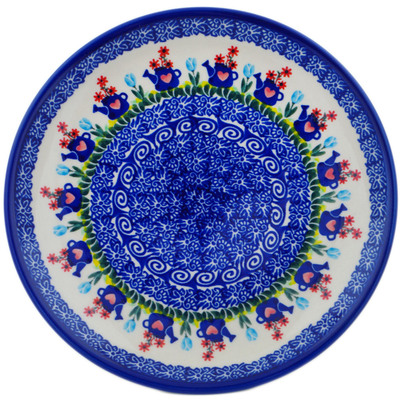 Polish Pottery Plate 7&quot; Tending To The Garden UNIKAT