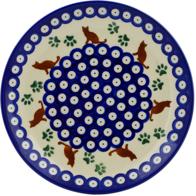 Polish Pottery Plate 7&quot; Traditional Kitty