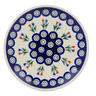 Polish Pottery Plate 7&quot; Tulip Pair Peacock