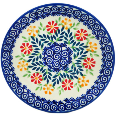 Polish Pottery Plate 7&quot; Wave Of Flowers