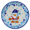 Polish Pottery Plate 7&quot; Winter Peacock Hat