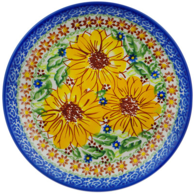 Polish Pottery Plate 7&quot; Yellow Petal Bliss