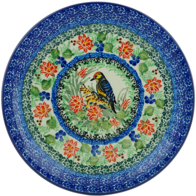 Polish Pottery Plate 8&quot; Aviary Oasis UNIKAT