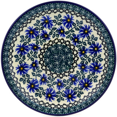 Polish Pottery Plate 8&quot; Blue Chicory