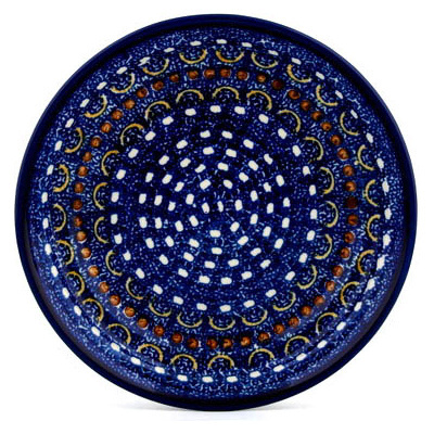 Polish Pottery Plate 8&quot; Blue Horizons