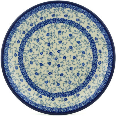 Polish Pottery Plate 8&quot; Blue Vine