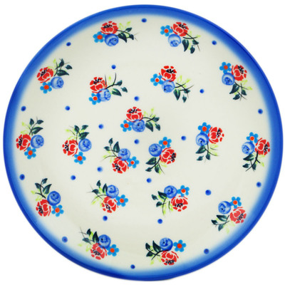 Polish Pottery Plate 8&quot; Dancing Flowers UNIKAT