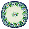 Polish Pottery Plate 8&quot; Green Flora