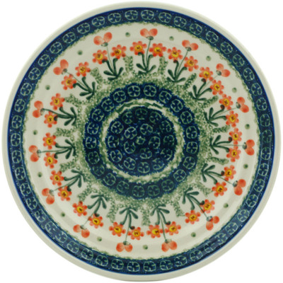 Polish Pottery Plate 8&quot; Peach Spring Daisy