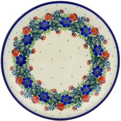 Polish Pottery Plate 8&quot; Polish Wreath