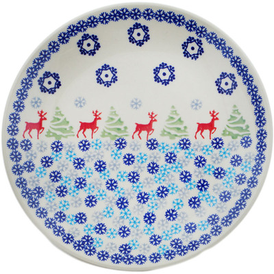 Polish Pottery Plate 8&quot; Ring Around The Reindeer