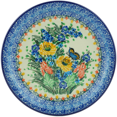 Polish Pottery Plate 8&quot; Sipping Nectar UNIKAT