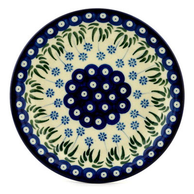 Polish Pottery Plate 8&quot; Springing Calendulas