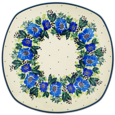 Polish Pottery Plate 8&quot; Stormy Poppy Chain