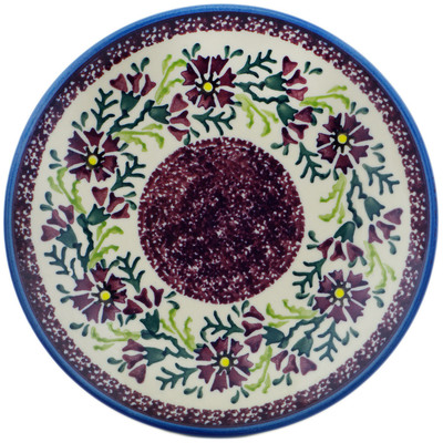 Polish Pottery Plate 8&quot; Sweet Purple Floral