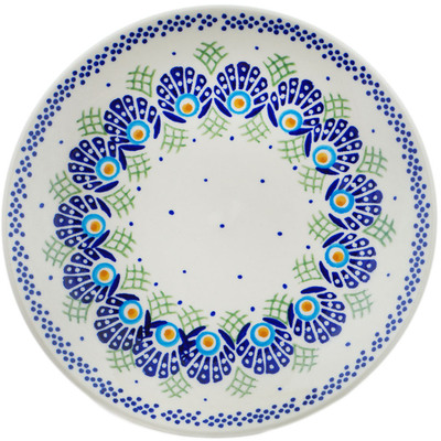 Polish Pottery Plate 8&quot; Tail Feathers