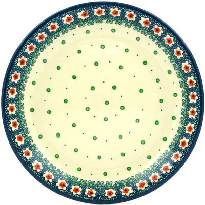 Polish Pottery Plate 8&quot; Wildflower Seeds