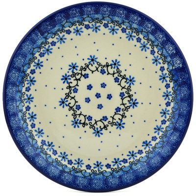 Polish Pottery Plate 8&quot; Winter Star Flowers