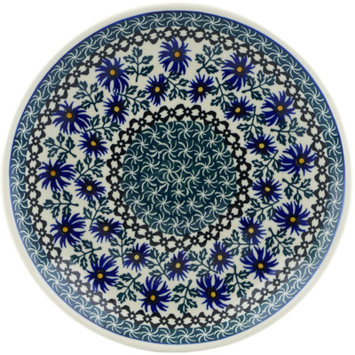 Polish Pottery Plate 9&quot; Blue Chicory