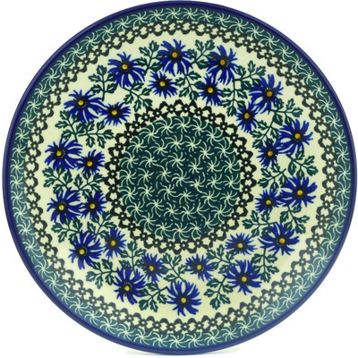 Polish Pottery Plate 9&quot; Blue Chicory