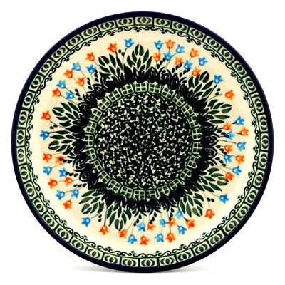 Polish Pottery Plate 9&quot; Dancing Tulips