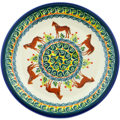 Polish Pottery Plate 9&quot; Field Horse