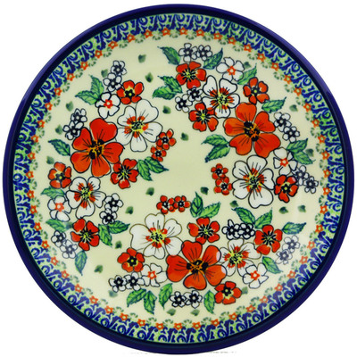 Polish Pottery Plate 9&quot; Flower Heaven UNIKAT