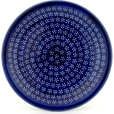 Polish Pottery Plate 9&quot; Midnight Daisies