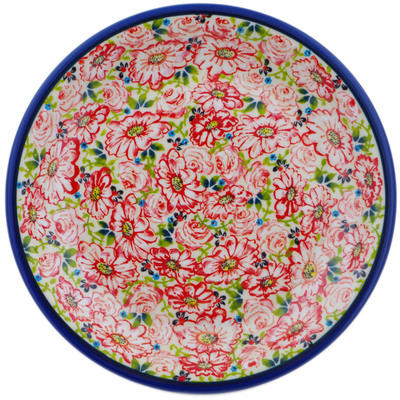 Polish Pottery Plate 9&quot; Pink Delight UNIKAT