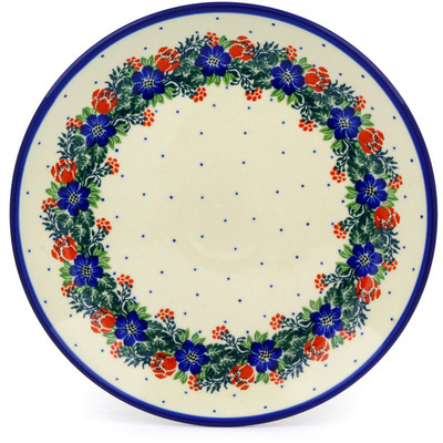 Polish Pottery Plate 9&quot; Polish Wreath