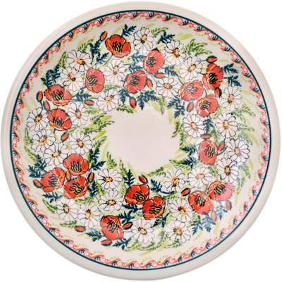 Polish Pottery Plate 9&quot; Poppy-go-round UNIKAT