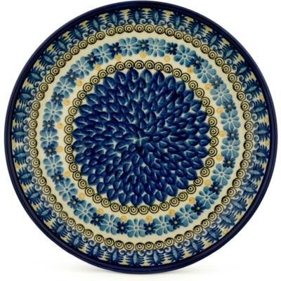 Polish Pottery Plate 9&quot; Royal Kaleidoscope UNIKAT